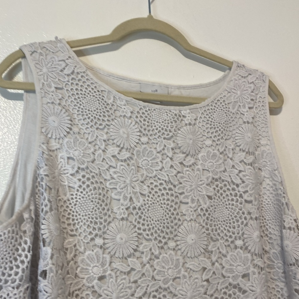 J JILL Floral lace Tank Plus Curvy XL size 2X